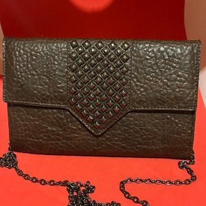 Street Level Shoulder Bag Clutch Detachable black golden plated Chain Strap